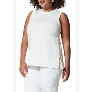 SPANX Air Essentials Tunic Tank Top Small White Lounge Casual Minimalist Tank